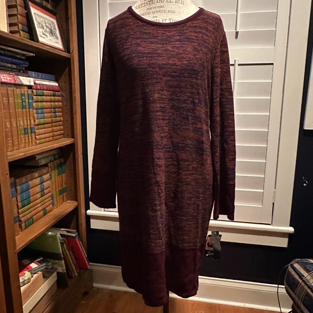 Nina Leonard Multicolor Long Sleeve Dress